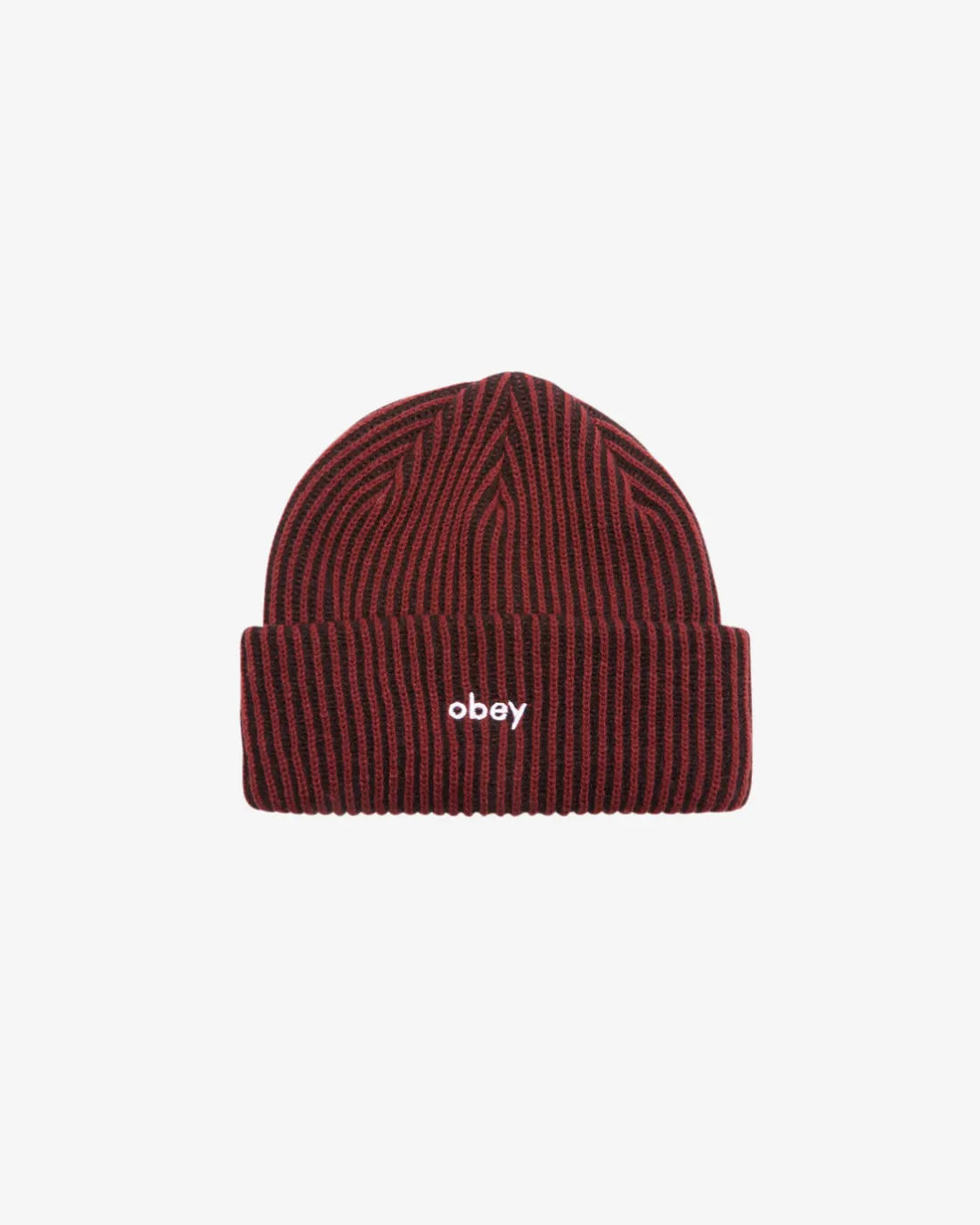 BOWERY II TONE RIB BEANIE*OBEY Clothing Clearance