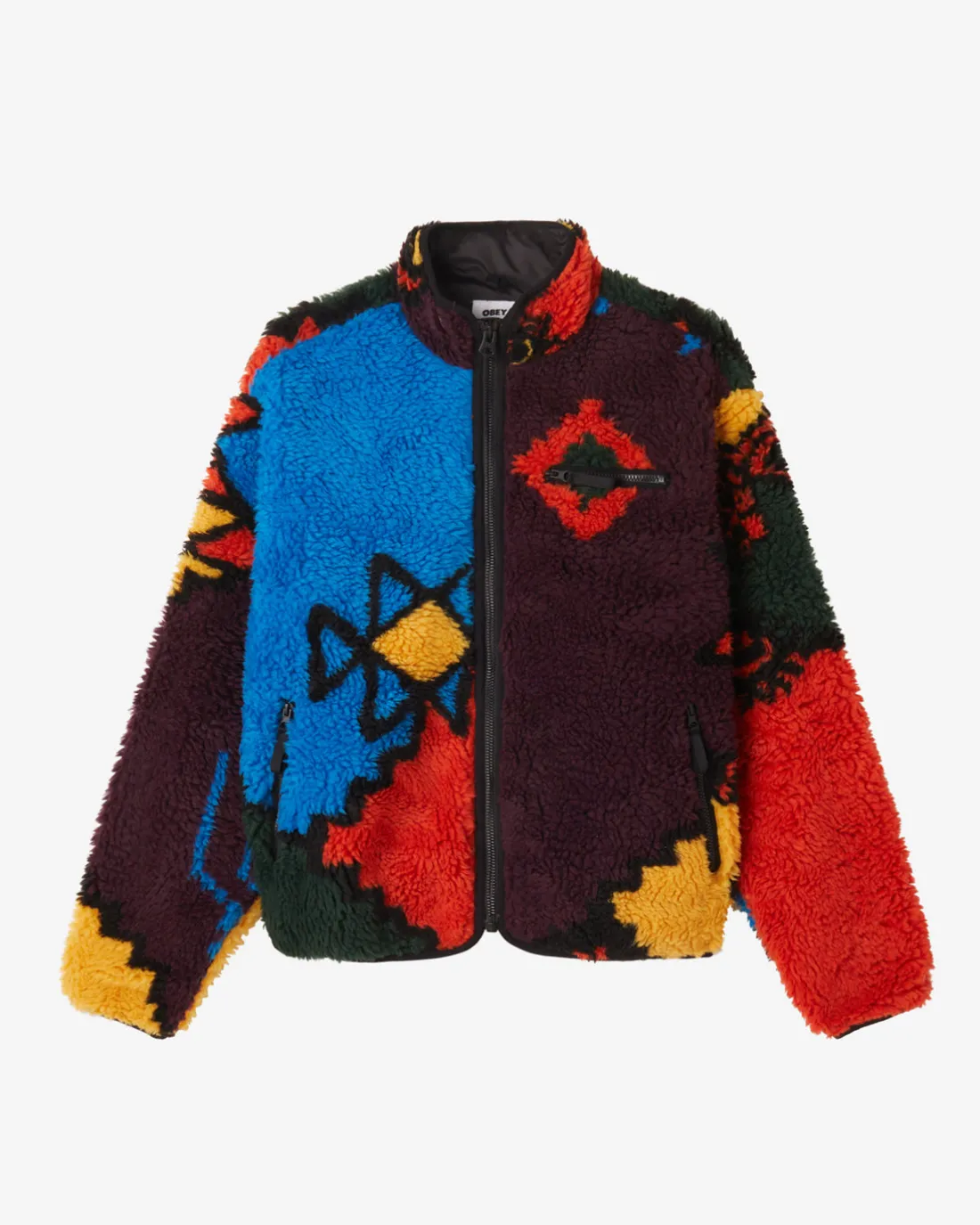 MOROCCAN RUG SHERPA JACKET*OBEY Clothing New